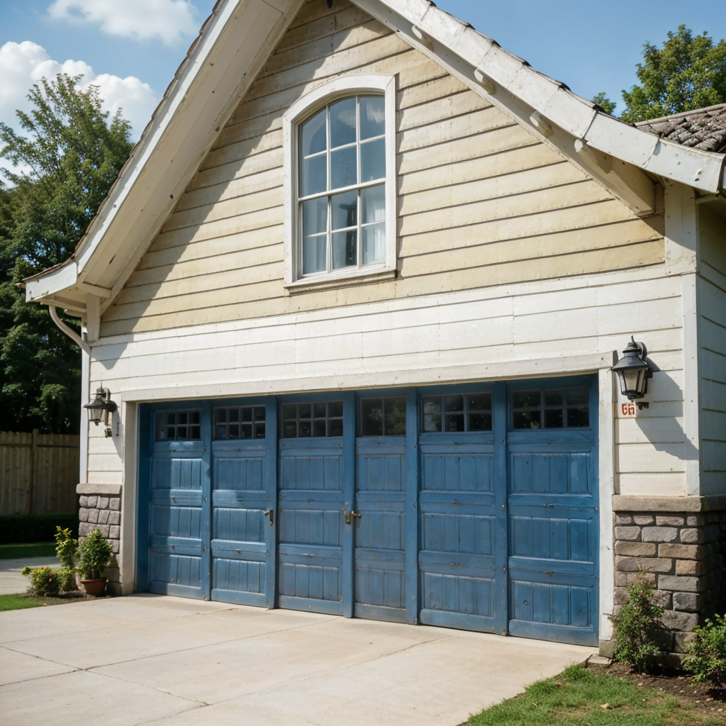 Residential Garage Door (wooden Blue)