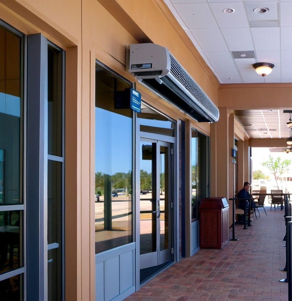 Commercial Air Curtain Outside A Store