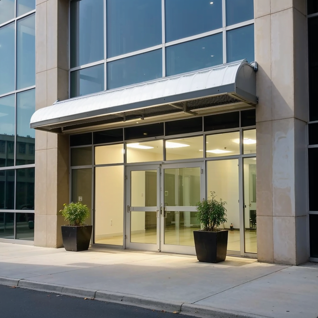 Commercial Air Curtain Outside Building