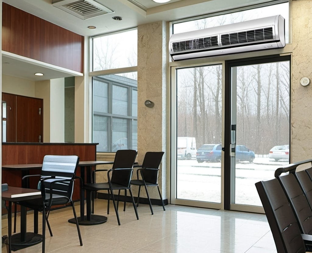 Commercial Air Curtain Over Glass Door