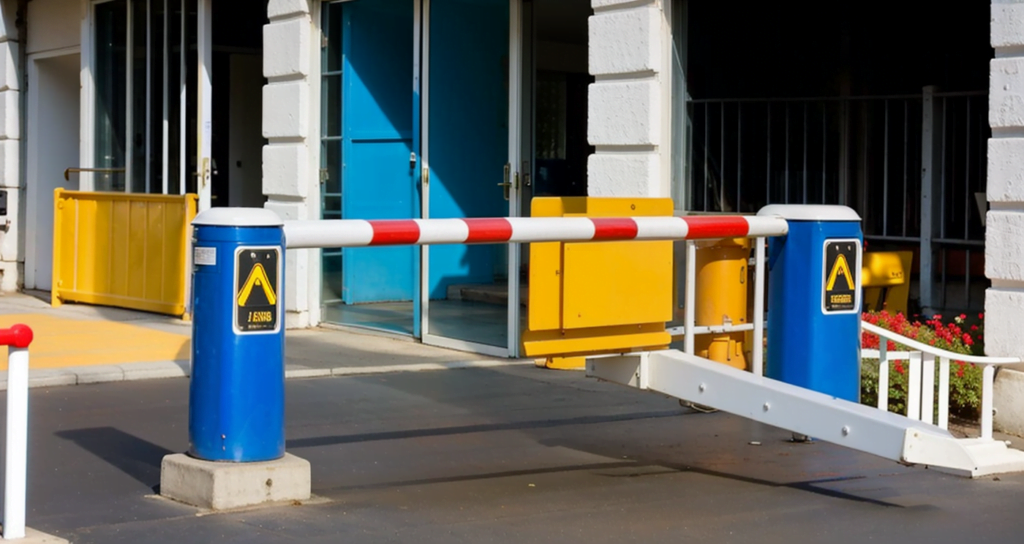 Commercial Barrier Arm Building Entrance