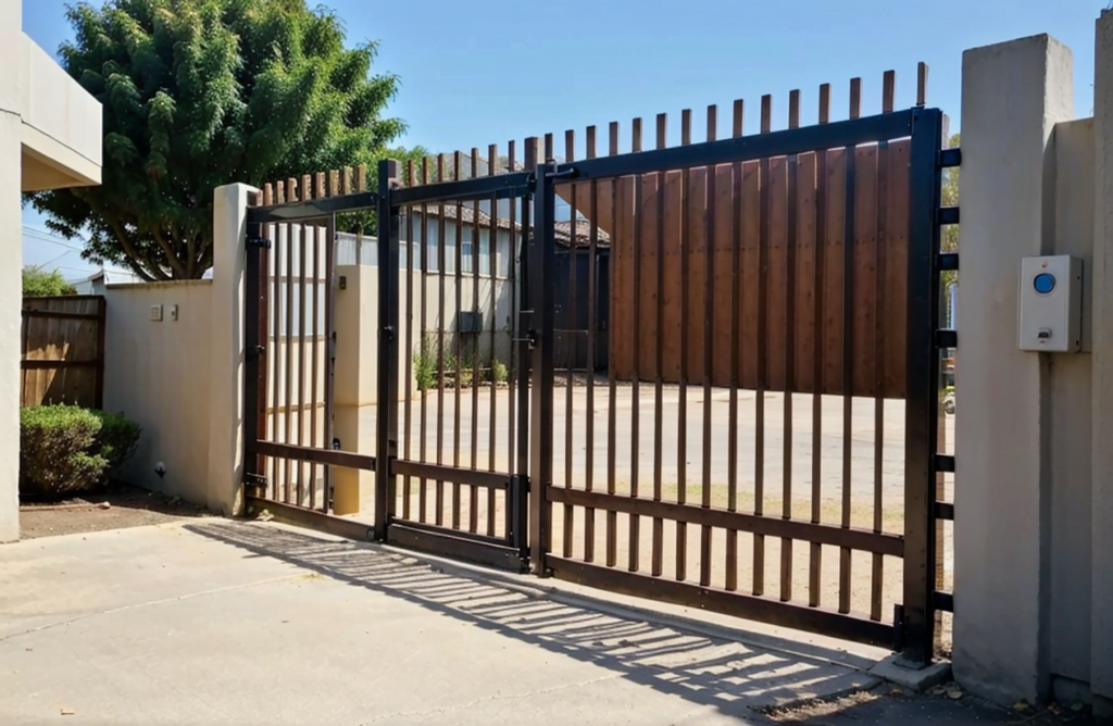 Commercial Swing Gate On White Wall