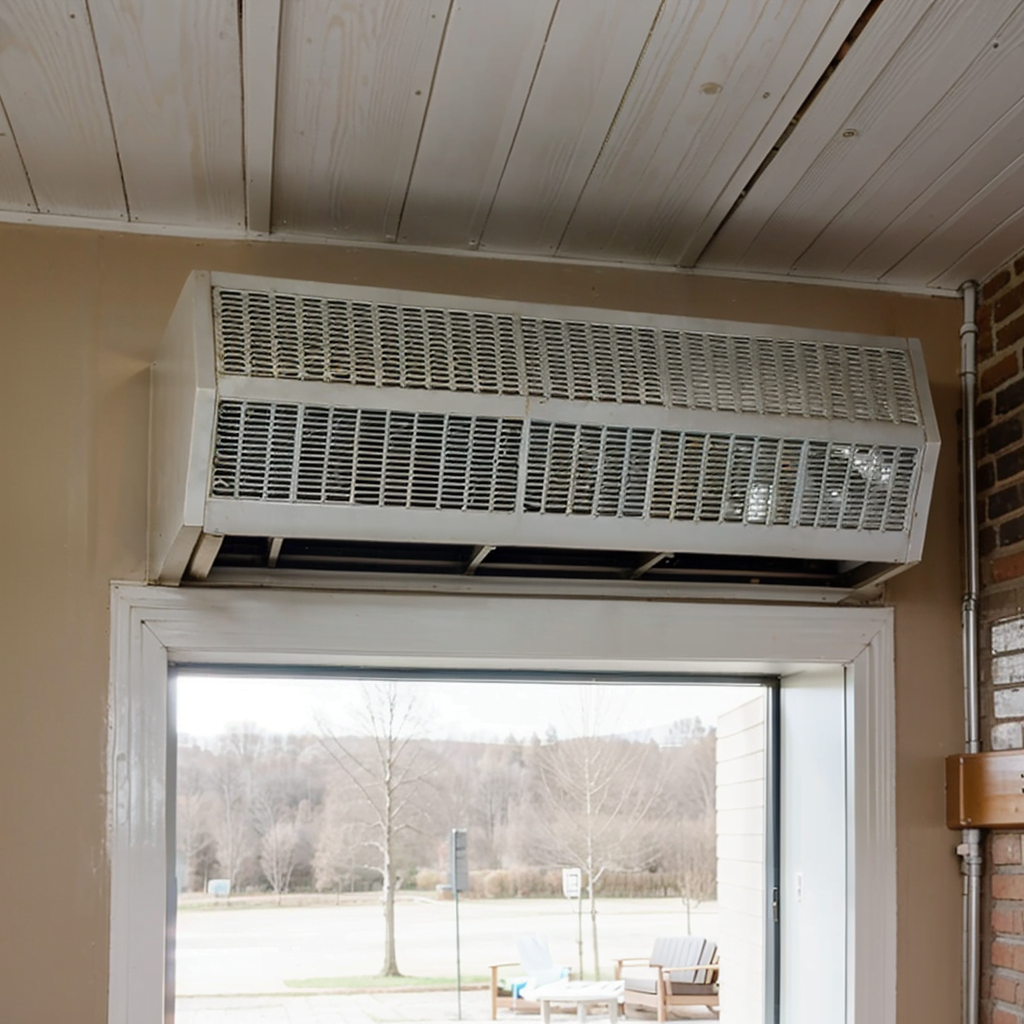 Residential Air Curtain At White Door