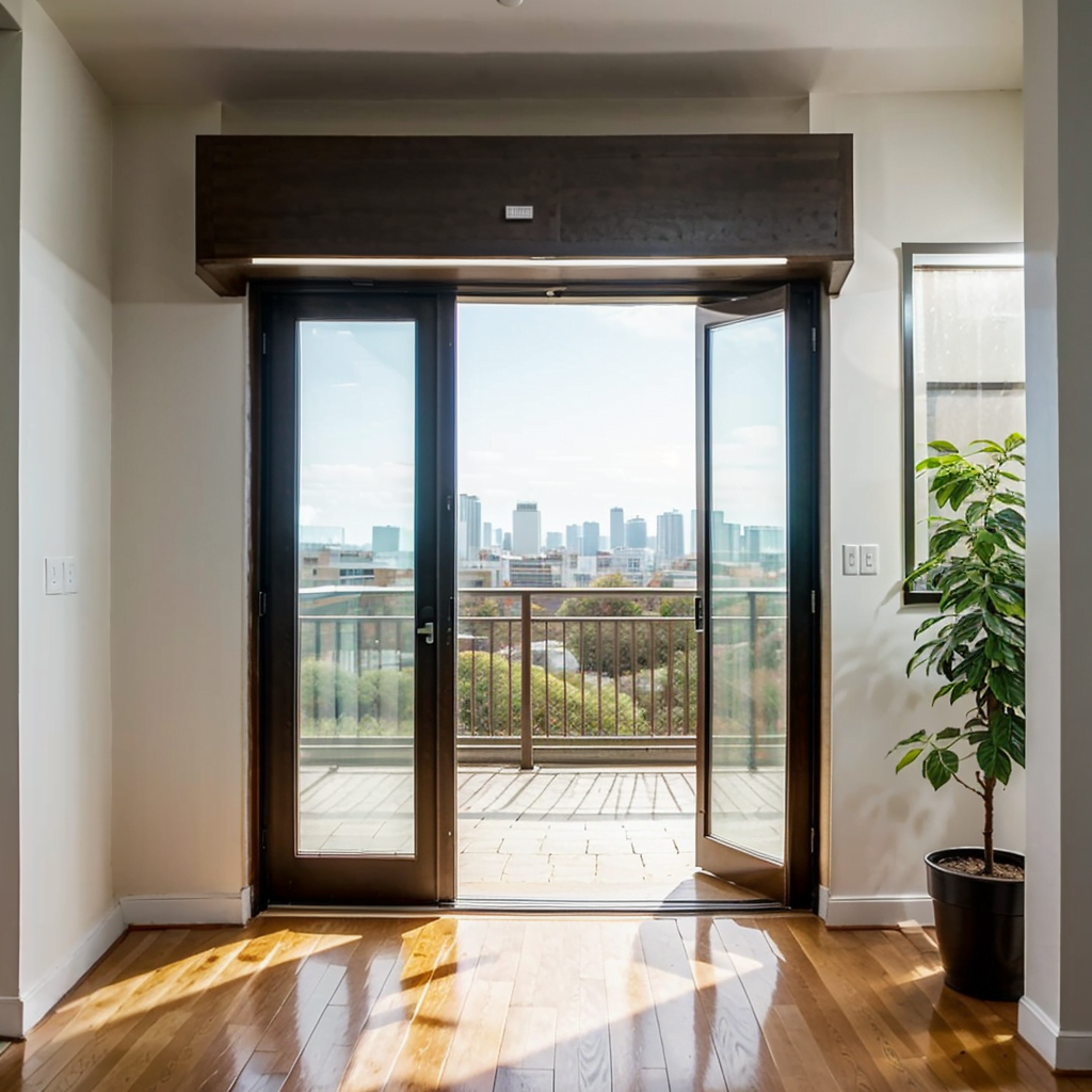 Residential Air Curtain At Wooden Door