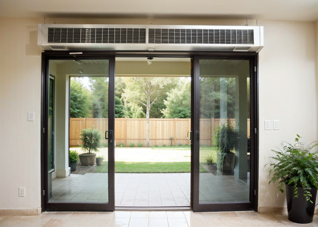 Residential Air Curtain Over Glass Door